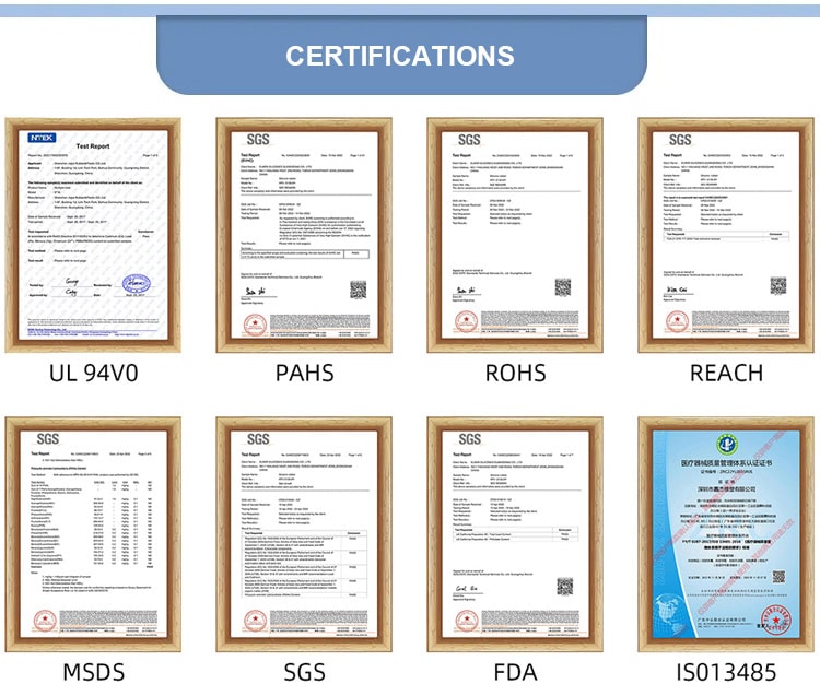 Certifications for high temperature silicone tube manufactuer